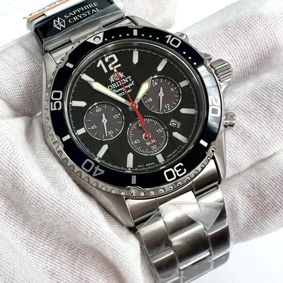 Orient Mako Solar Black Dial Stainless Steel Men's Watch RA-TX0202B10B